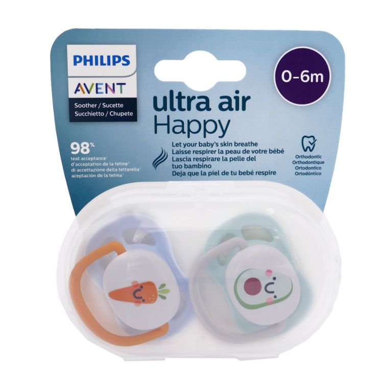 Avent Succhietti Ultra Air Happy 0-6 Mesi 2pz