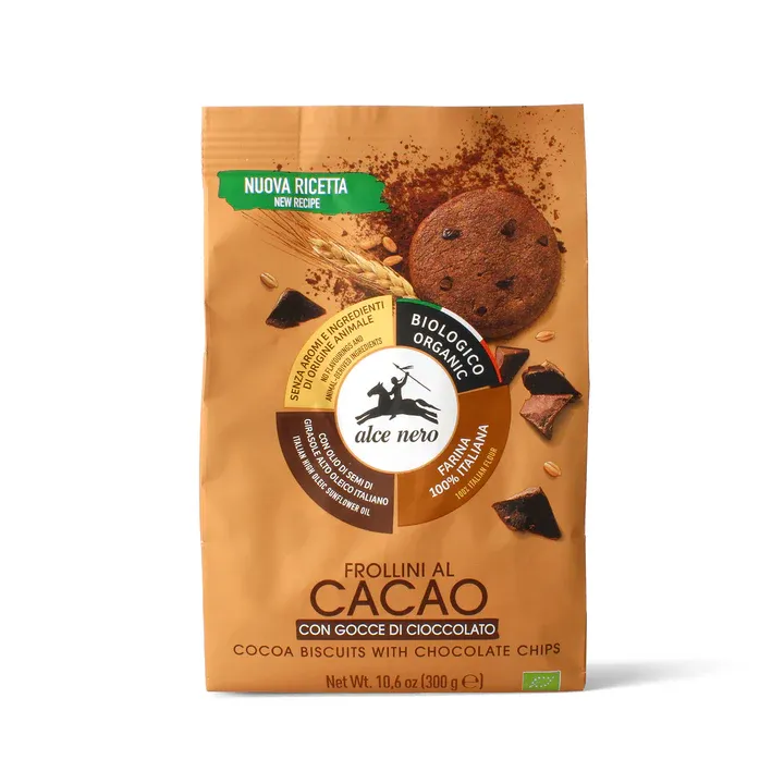 Alce Nero Frollini al Cacao con Gocce di Cioccolato 250g