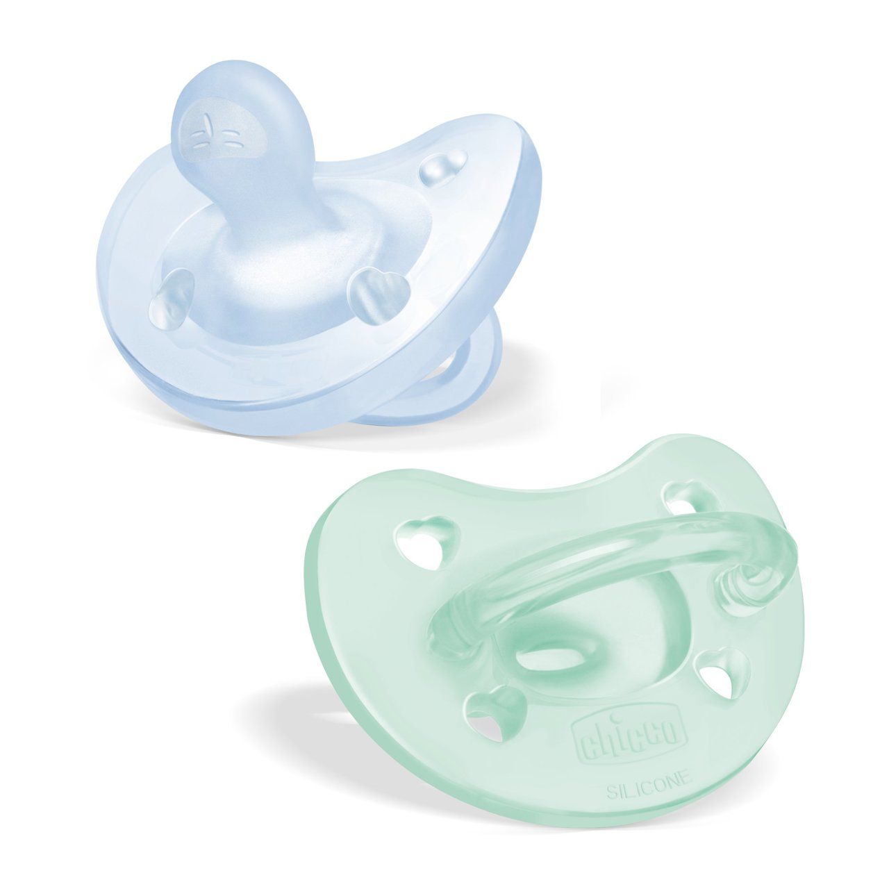 Chicco Gommotto Doppio Soft 2-6m celeste e verde 2 pz
