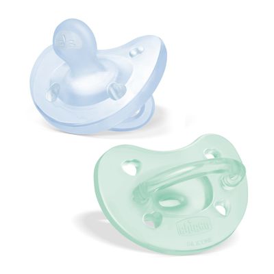 Chicco Gommotto Doppio Soft 2-6m celeste e verde 2 pz