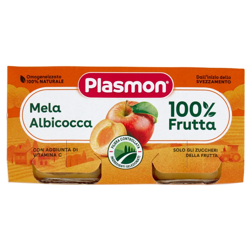 Plasmon Omogeneizzato di Frutta Albicocca e Mela 2X80g