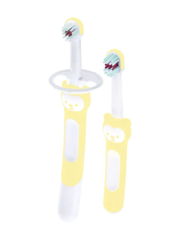 Mam Baby’s Brush Doppio Spazzolino di Apprendimento Giallo per Bambini