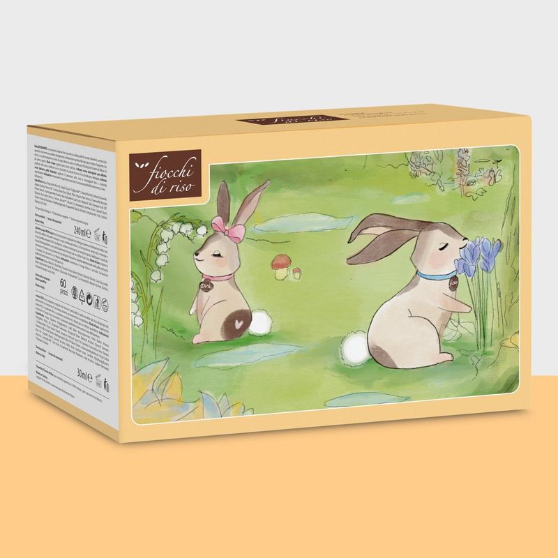 Fiocchi di Riso Cofanetto Relax  Latte Detergente Crema Viso Salviette Acqua non Acqua Copertina