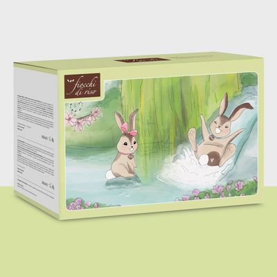 Fiocchi di Riso Cofanetto Bagnetto coi Fiocchi Detergente Corpo e Capelli Crema Fluida Corpo Accappatoio