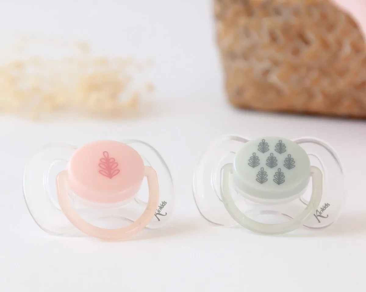 Kiokids Set 2 Succhietto Rosa Grigio 0m+