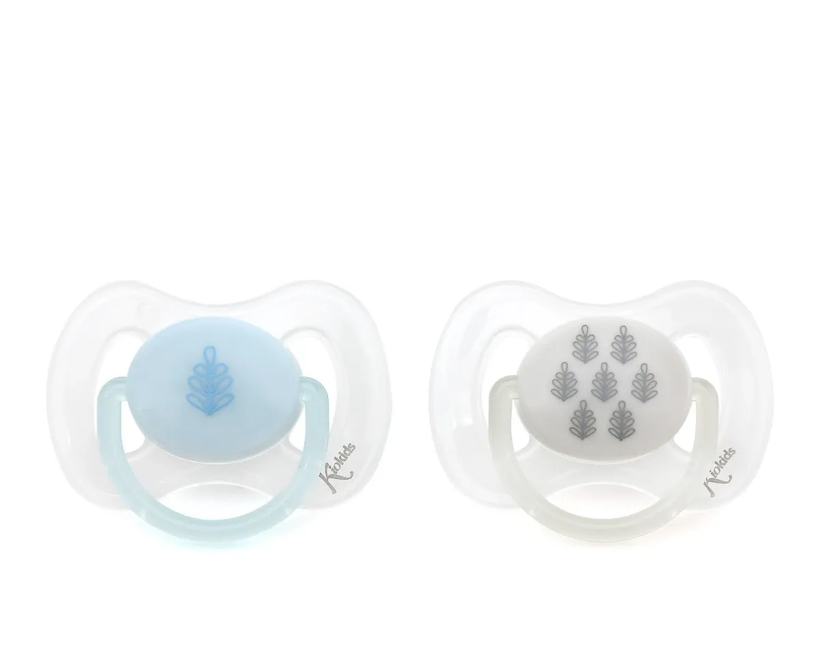 Kiokids Set 2 Succhietto Blu Grigio 6m+