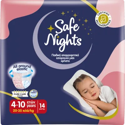 Babylino Safe Nights Girl Pannolini Mutandina da 4 ai 10 anni