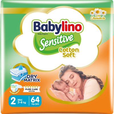 Babylino Pannolino Sensitive Doppio N2 3-6kg pz64