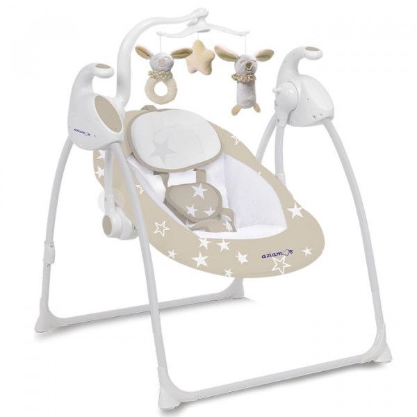 Aziamor Sogni D&#39;oro Pocket Altalena 3 IN 1 Sdraietta Culla a Dondolo Elettrica Tortora