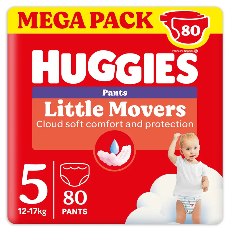 Huggies Mutandina Little Movers Megapack 5 Tg 12-17 kg da 80Pz