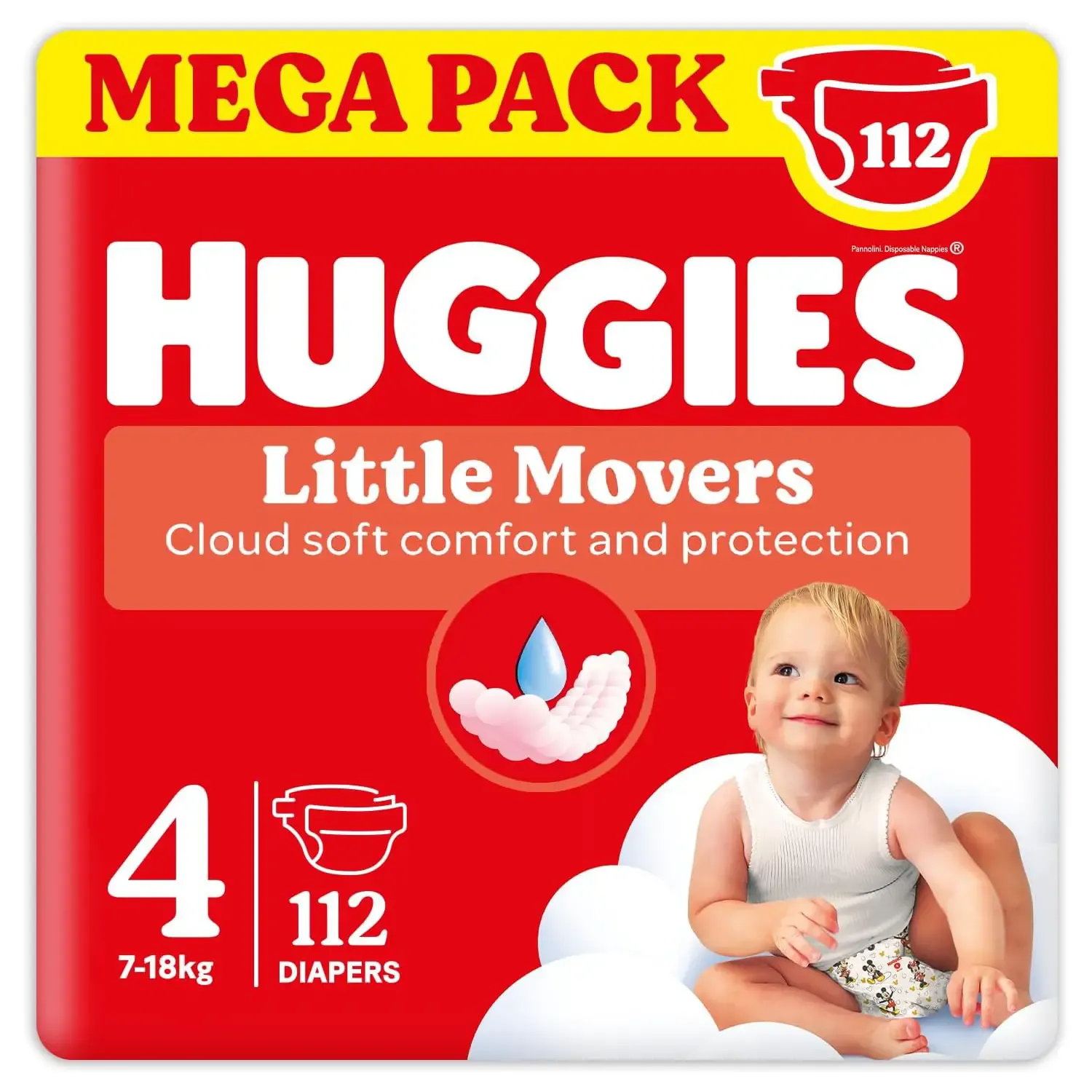 Huggies Pannolino Little Movers Megapack 4Tg 7-18kg da 112pz