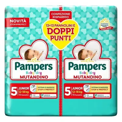 Pampers Mutandino Baby Dry Junior 12-18 kg Doppio da 26Pz