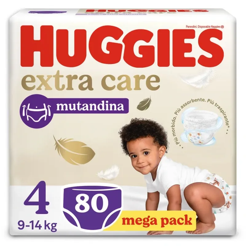 Huggies Mutandina Extra Care Megapack 4 Tg 9-14 kg da 80Pz