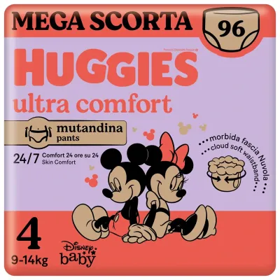 Huggies Mutandina Ultra Comfort Megapack 4 Tg 9-14 kg da 96Pz