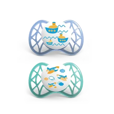 Nuvita Set da 2 ciucci Air. 55 con Tettarella Ortodontica o Simmetrica - 7060