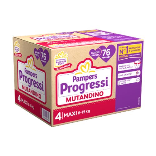 Pampers Mutandino Progressi Quadripack Maxi 8-15 kg da 76pz
