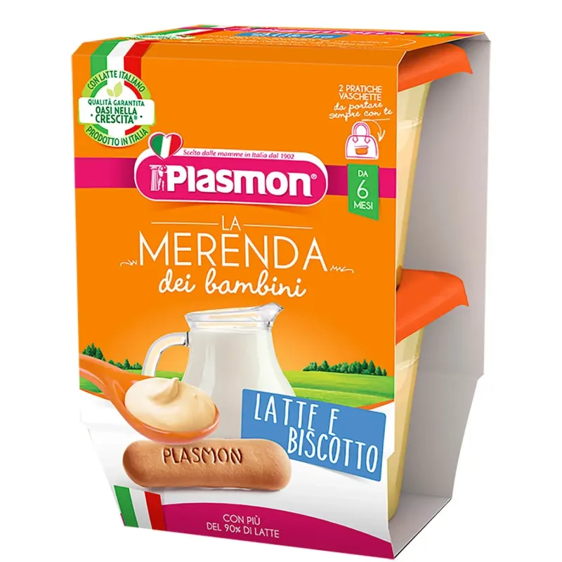 Plasmon Merenda Latte Biscotto 2x120g