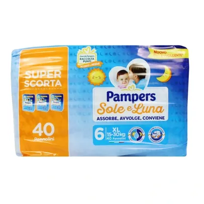 Pampers Pannolino Sole e Luna Triopack XL 15-30 kg da 40Pz