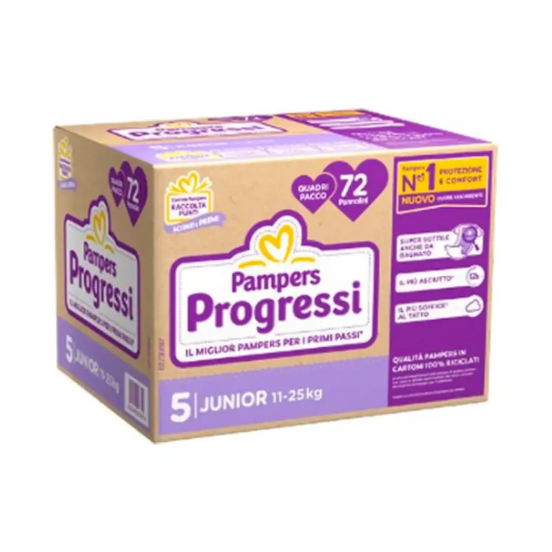 Pampers Pannolino Progressi Quadripack Junior 11-25 kg da 72 pz