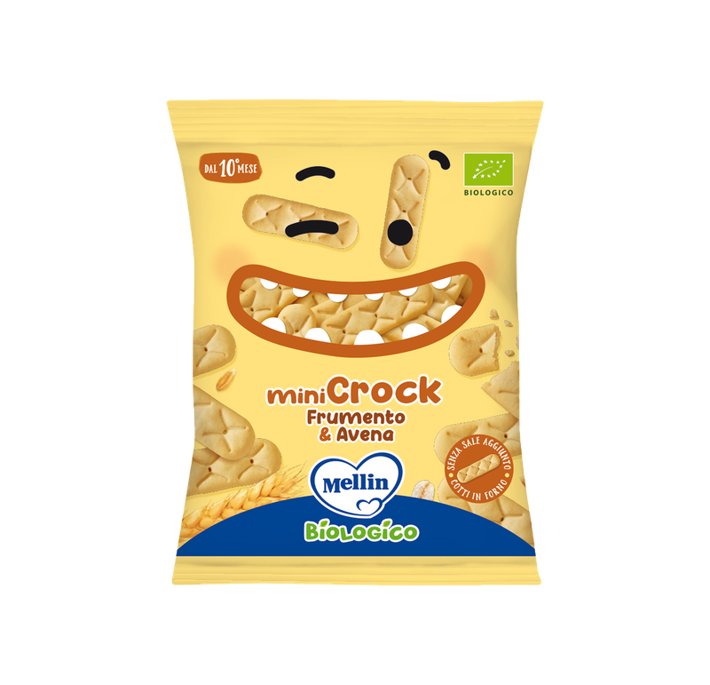 Mellin Snack Minicrock Frumento e Avena
Confezione da 30 g