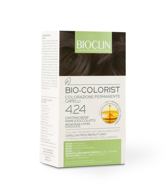 Bioclin Bio Colorist Colorazione Permanente Capelli Castano Beige Rame Cioccolato 4,24