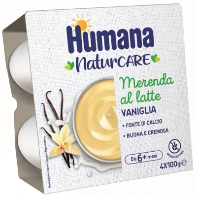 Humana Naturcare Merenda al Latte Vaniglia 4x100gr