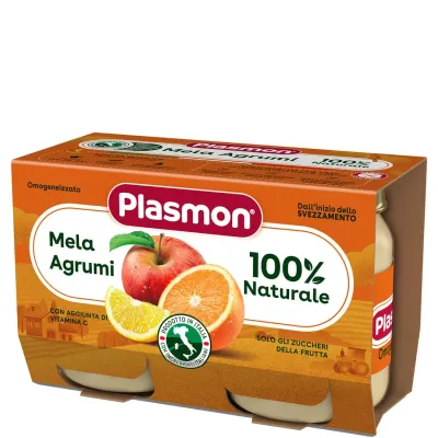Plasmon Omogeneizzato di Frutta Mela Agrumi 2X104g