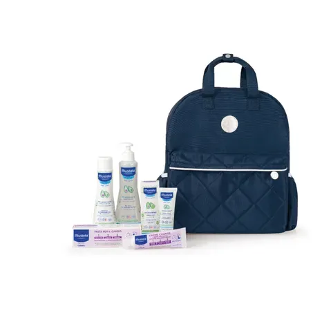 Mustela Zaino Prime Coccole con Detergente Delicato Fluido Detergente Pasta Cambio Hydra Bebè Crema Viso