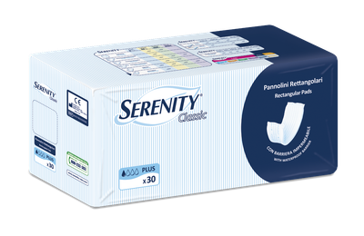 Serenity Classic Pannolini Rettangolare Plus con Barriera 30Pz