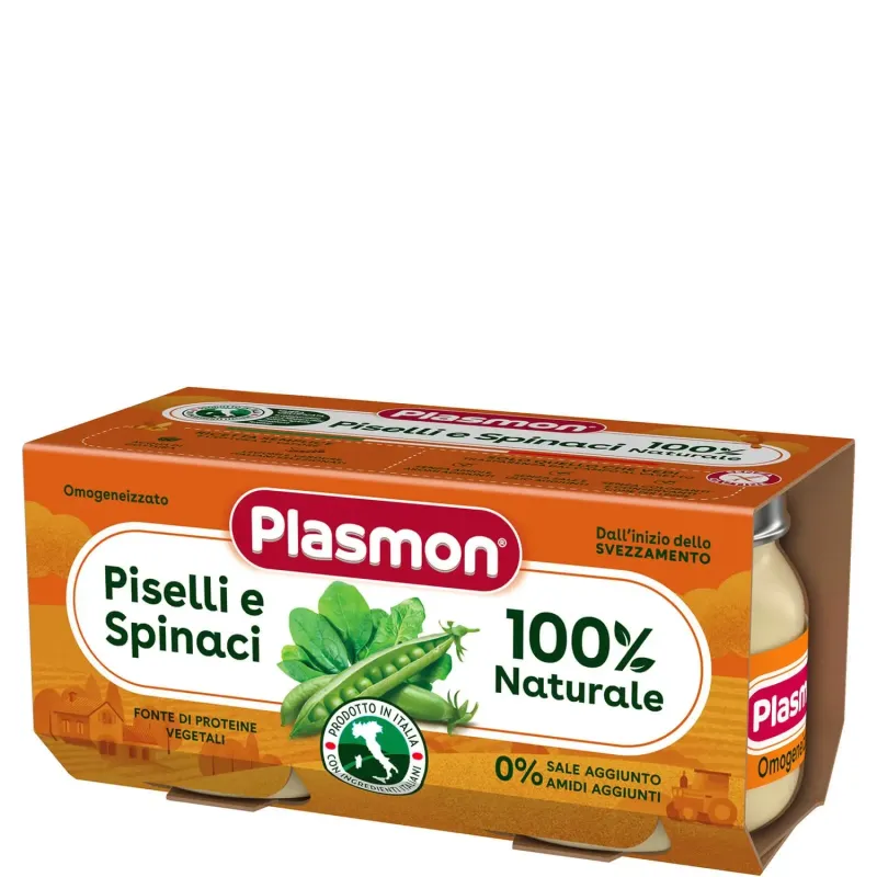 Plasmon Omogeneizzato di Verdure Piselli e Spinaci 2x80g
