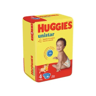 Huggies Pannolino Unistar 4 Tg 7-18kg da 16pz