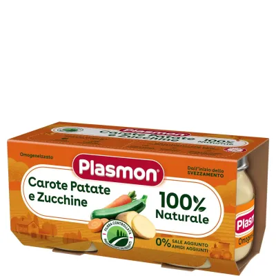 Plasmon Omogeneizzato di Verdure Carote Patate Zucchine 2x80g