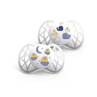 Nuvita Set da 2 ciucci Air. 55 con Tettarella Ortodontica o Simmetrica - 7060