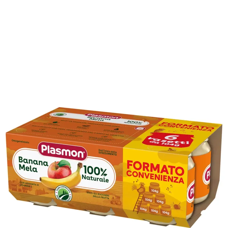 Plasmon Omogeneizzato di Frutta Banana con Mela 6X80g