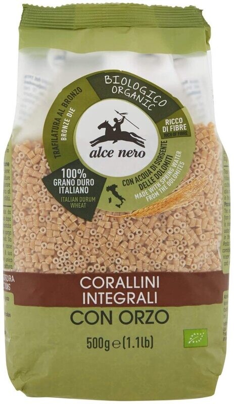Alce Nero Pasta di Grano Duro Corallini d'Orzo 500g