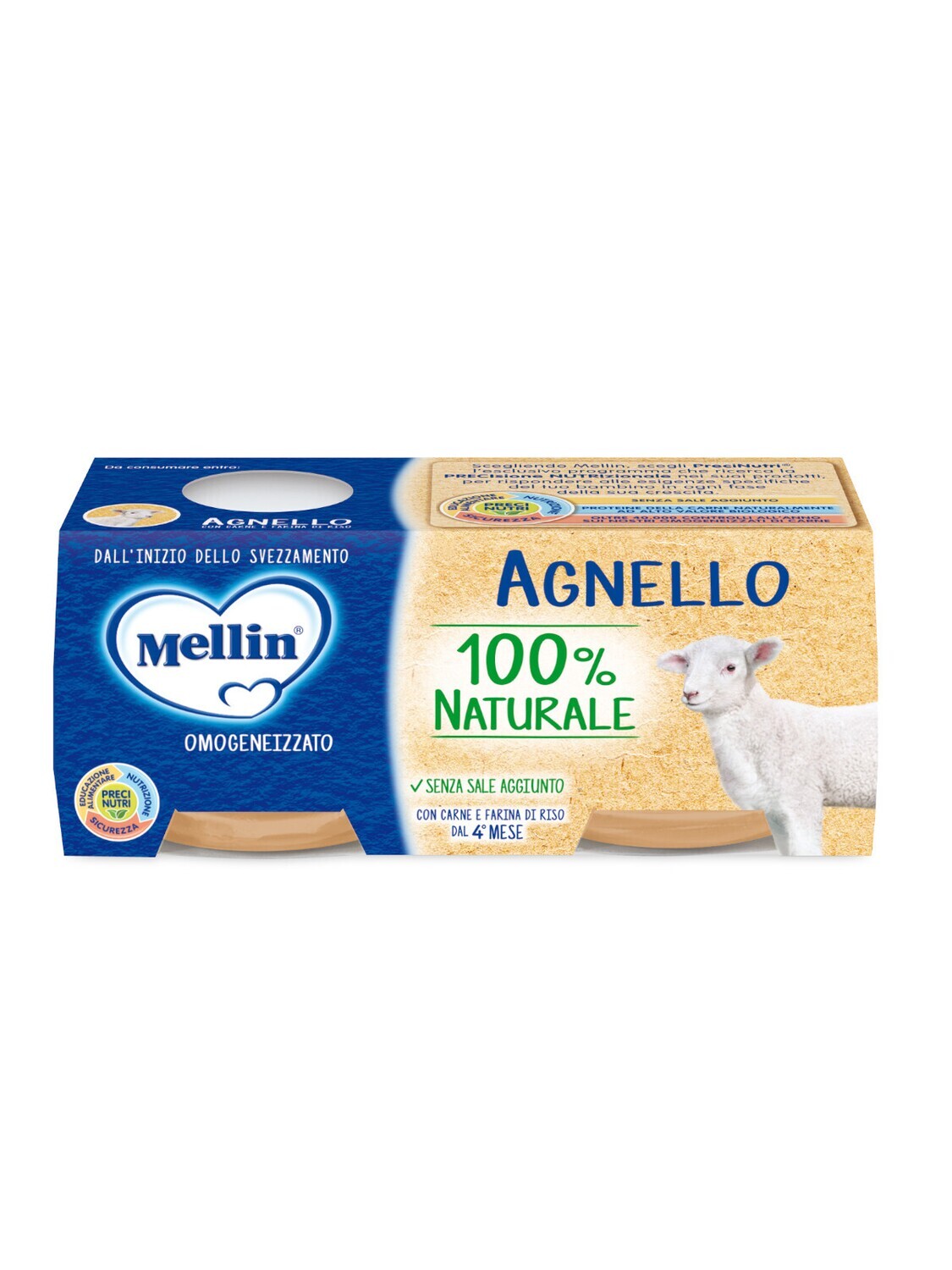 Mellin Omogeneizzato di Carne Agnello 2x120g