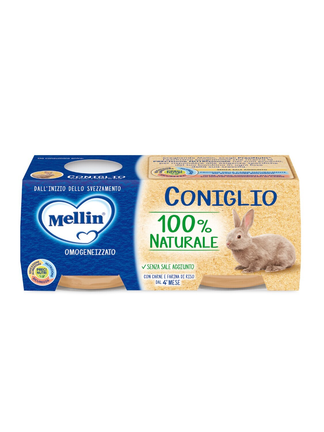 Mellin Omogeneizzato di Carne Coniglio 2x120g