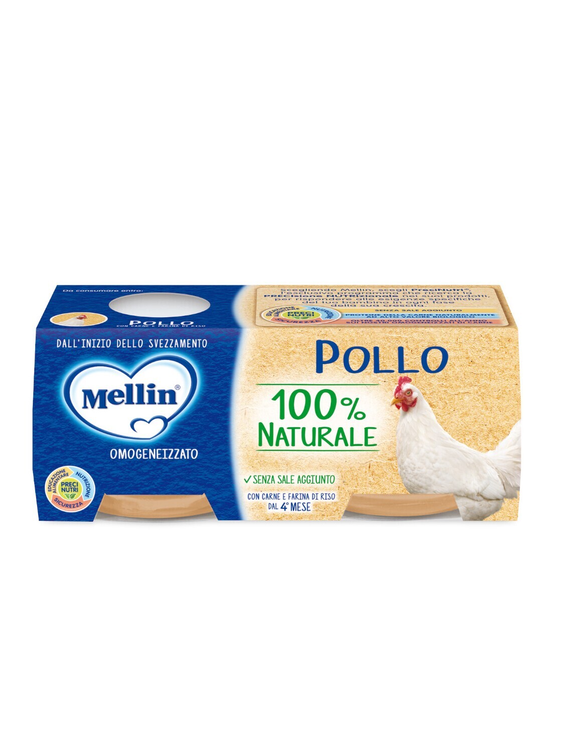 Mellin Omogeneizzato di Carne Pollo 2x120g