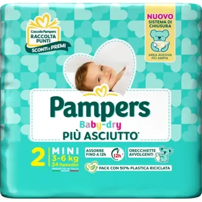 Pampers Pannolino Baby Dry Mini 3-6 kg da 24pz