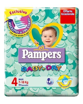 Pampers Pannolino Baby Dry Maxi 7-18 kg da 18pz