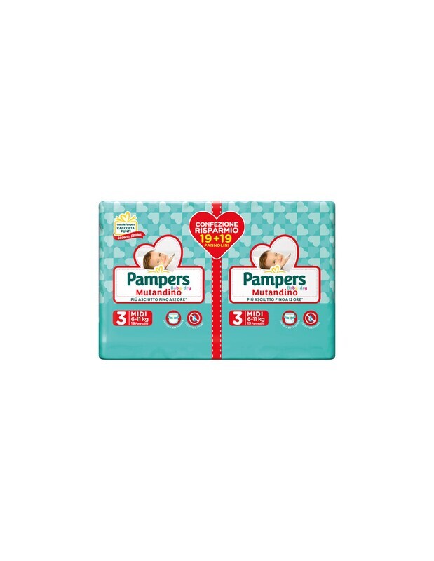 Pampers Mutandino Baby Dry Midi 6-11 kg Doppio da 38Pz