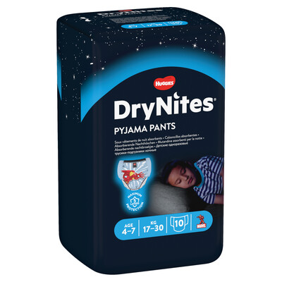 Huggies Pannolino Drynites Boys 4-7 Anni 17-30Kg da 10pz