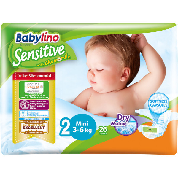 Babylino Pannolino Sensitive N2 3-6kg pz26