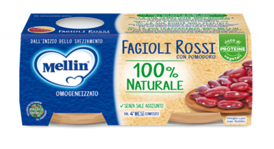 Mellin Omogeneizzato di Verdure Fagioli Rossi 2x80g