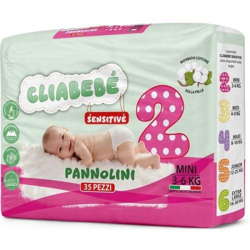 Cliabebe' Pannolino Sensitive Mini 3-6 kg da 35 pz
