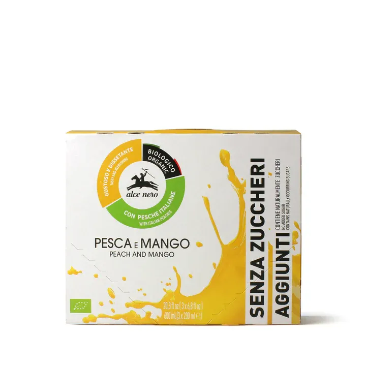 Alce Nero Bevande di Nettare Pesca e mango senza Zuccheri aggiunti 3x200ml