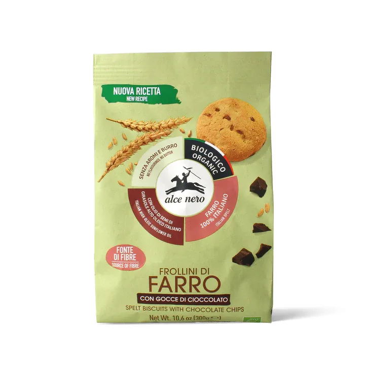 Alce Nero Frollini di Farro con Gocce di Cioccolato 300g
