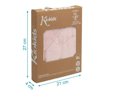 Kiokids Asciugamano Bagno Bambù per Bebé Rosa