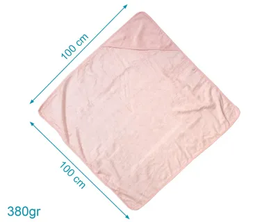 Kiokids Asciugamano bagno bambù per bebé rosa