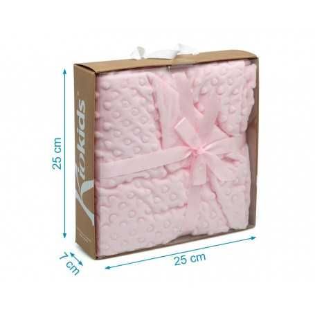 Kiokids Copertina Neonato in Pile Rosa per Culla 80x110 cm